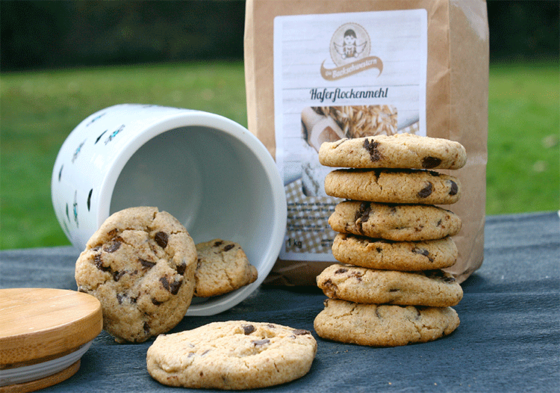 Haferflockenmehl-Cookies mit Schokostückchen (in Kooperation mit Hafer ...